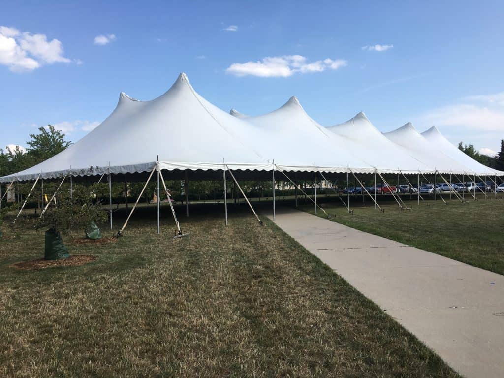60x150 pole tent white - Delux Tents Mid Michigan