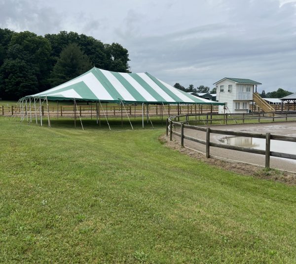 40x60 Pole Tent Green and White